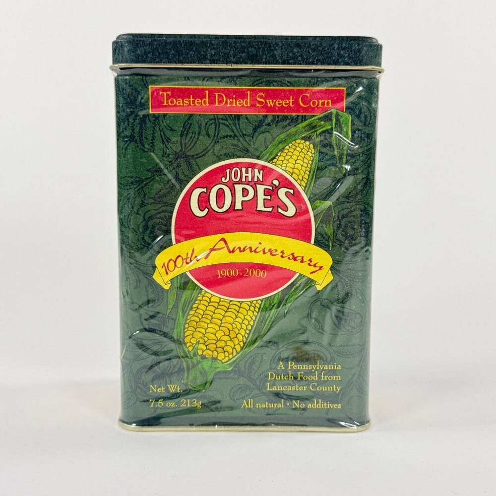 Vintage John Cope's 100th Anniversary Sweet Corn Tin 1900-2000
